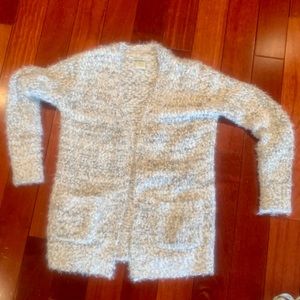 Sweater - White fuzzy cardigan